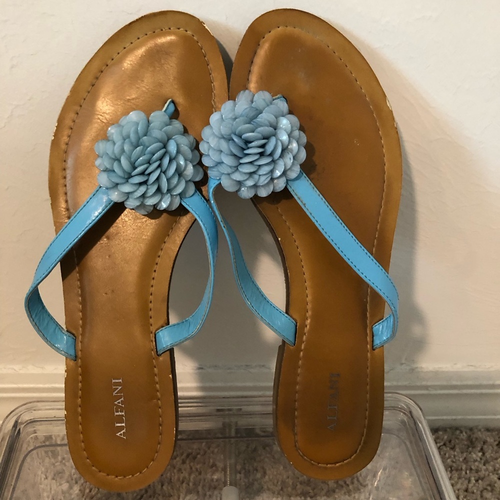Alfani Blue Flower Embellished Sandals